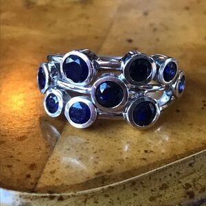 Blue Masoala Sapphire Sterling Silver Ring Size 6